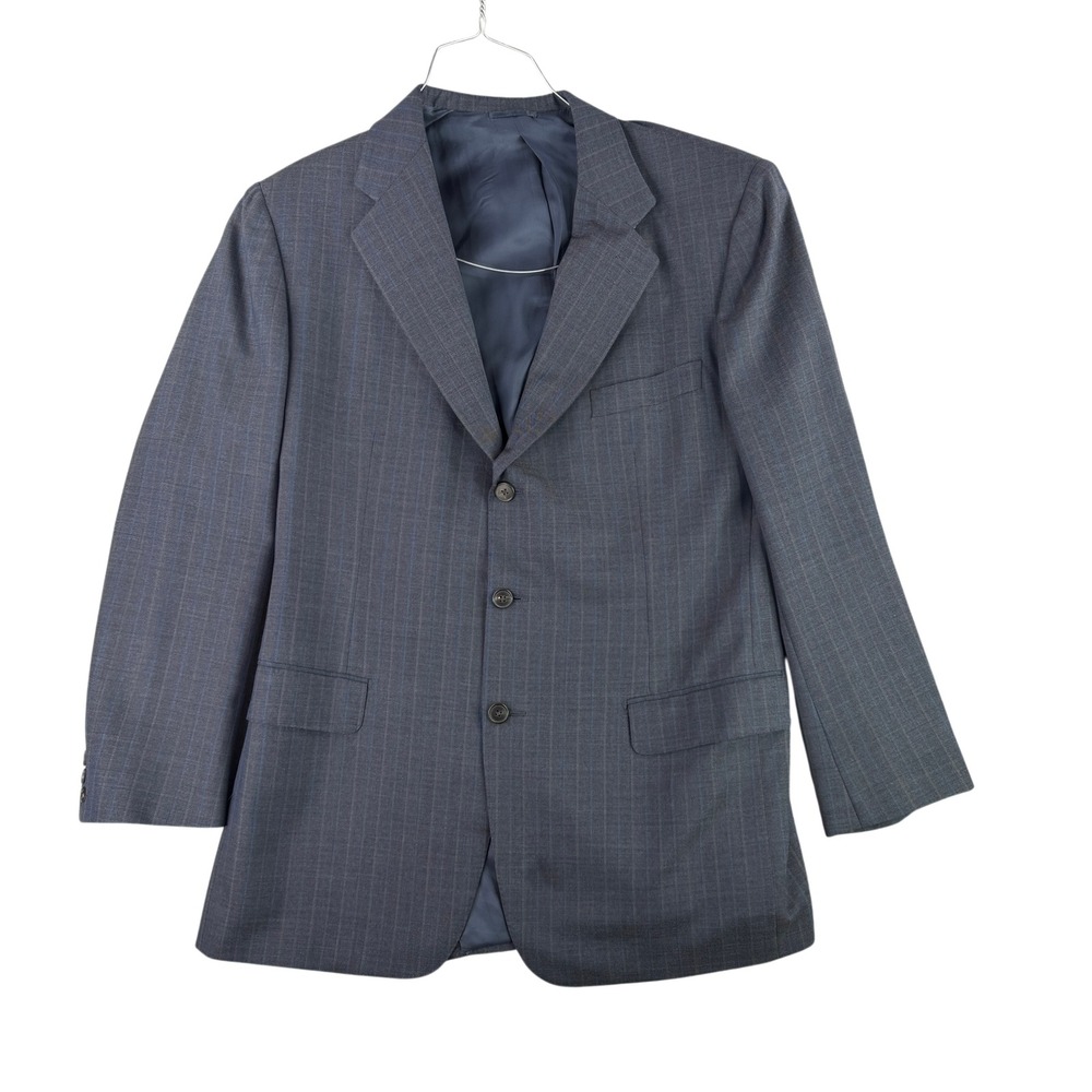 Mariano Rubinacci Blazer Mens 52 L Gray Pinstripe Super 100s Wool 3-Button Italy